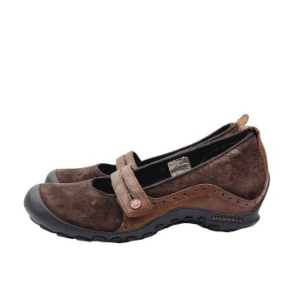Merrell Women's Brown Plaza Bandeau J46498 Suede Casual Mary Jane Shoes Size 7.5